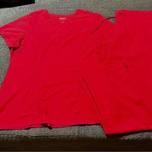 White Cross Hot Pink Scrub Set